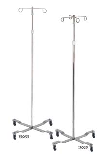 Economy I.V. Pole, 4 Leg with Removable Top